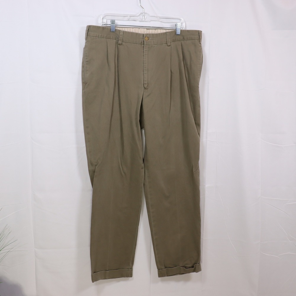 Bills Khakis Chino Pants 38 Brown Mens Pleated Classic Fit Trousers